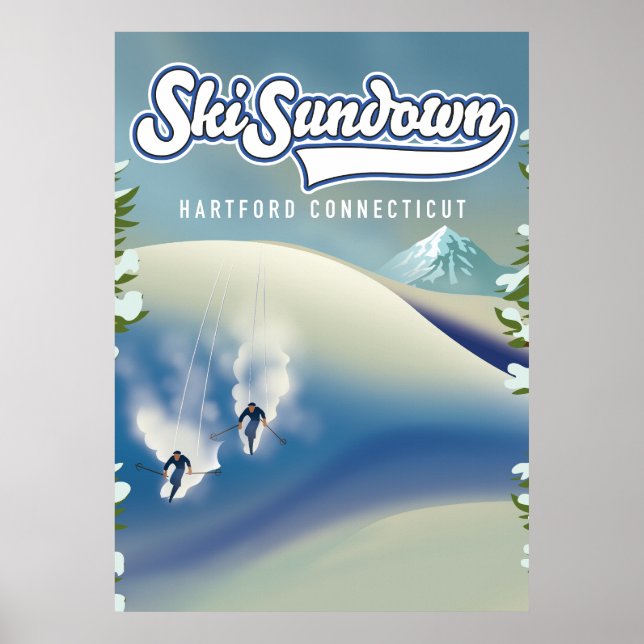 Affiche de ski Sundown Hartford Connecticut (Devant)