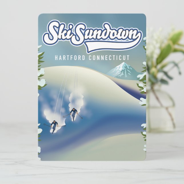Affiche de ski Sundown Hartford Connecticut (Debout devant)