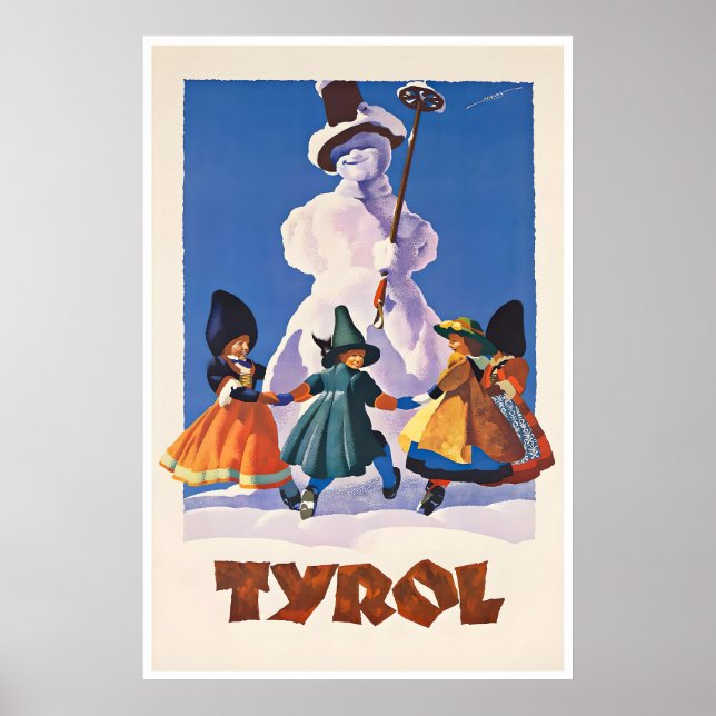 Affiche de ski Tyrol Autriche Art autrichien (Devant)