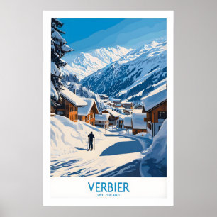 Affiche de ski Verbier Suisse 1