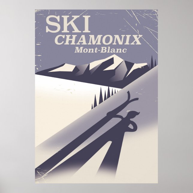 Affiche de ski Vintage Chamonix-Mont-Blanc (Devant)