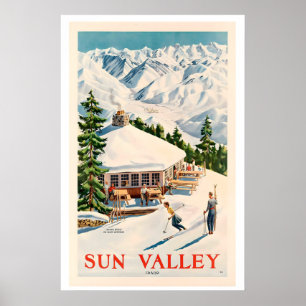Affiche de ski vintage de Sun Valley Idaho Mount B