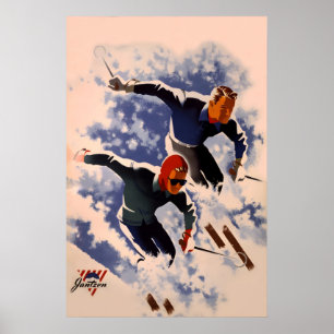 Affiche de ski vintage Jantzen Winter Sport Skiing