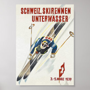 Affiche de ski Vintage Suisse
