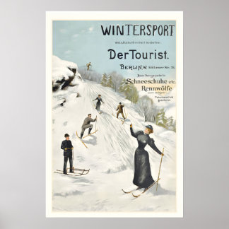 Affiche de ski vintage Wintersport Der Tourist Ber