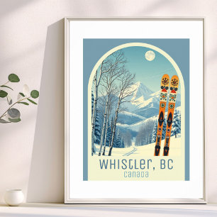 Affiche de ski Whistler Colombie-Britannique Canad