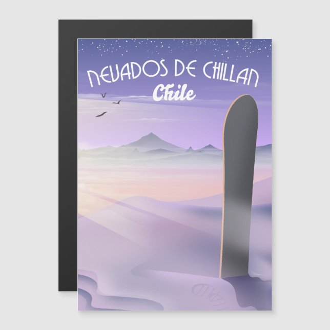 Affiche de snowboard à Nevados de Chillan, Chili. (Devant / Derrière)