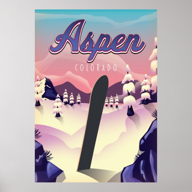 Affiche de snowboard Aspen Colorado (Devant)
