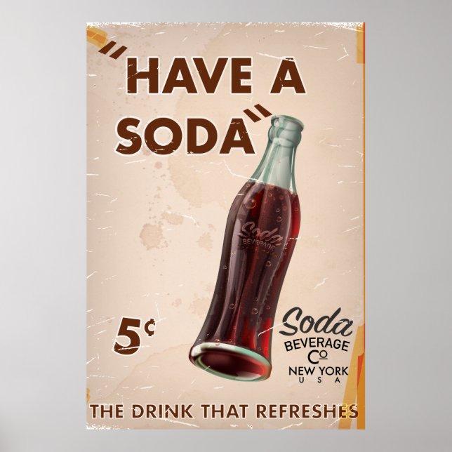 Affiche de soda vintage (Devant)