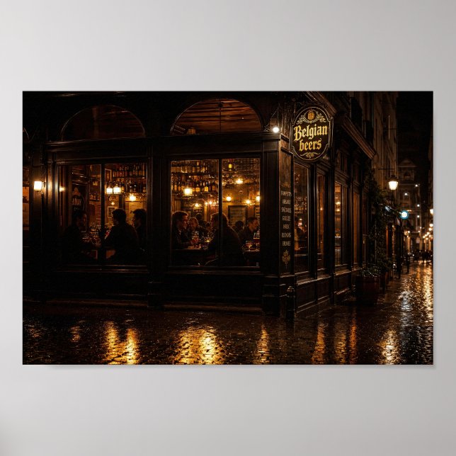 Affiche de soirée de l'auberge belge éclairée par  (Devant)
