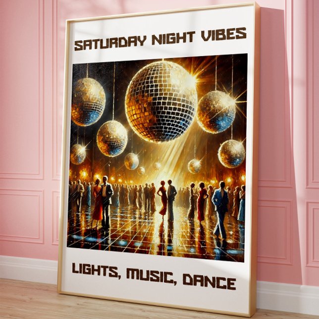 Affiche de sol de danse Disco Vibes de nuit (Créateur téléchargé)