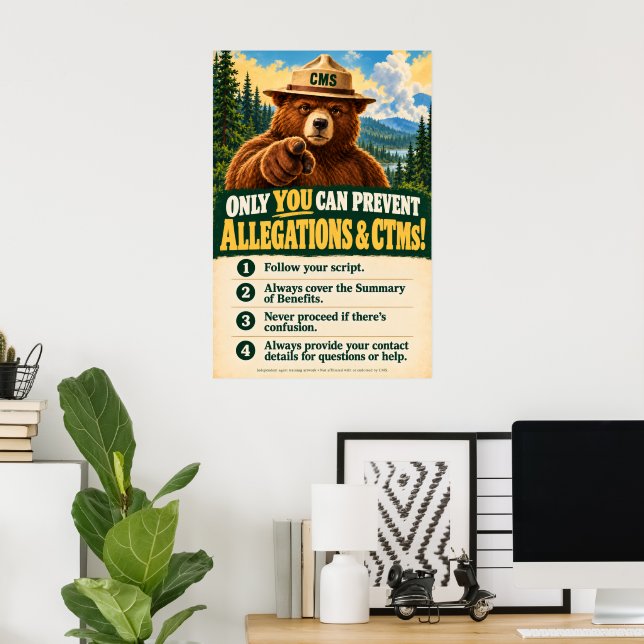 Affiche de sol de vente d'ours de conformité de l' (Bureau à domicile)