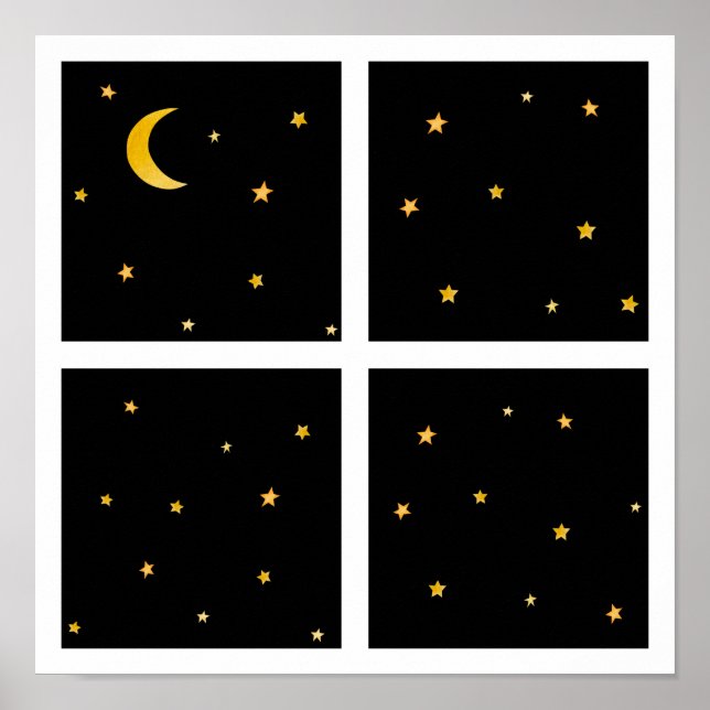Affiche de sommeil nocturne Magical Moon And Stars (Devant)