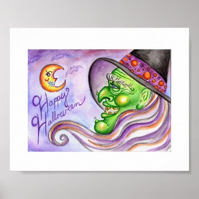 Affiche de sorcière d'Halloween (Devant)