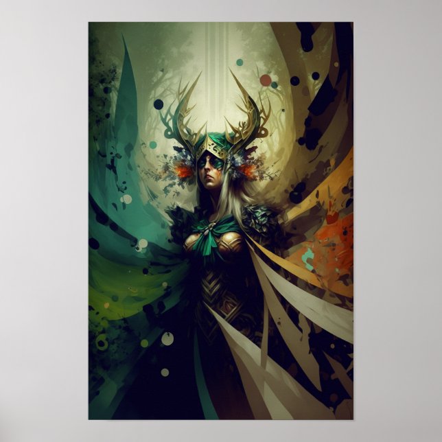 Affiche de sorcière elfe Fantasy | Art RPG 2 (Devant)