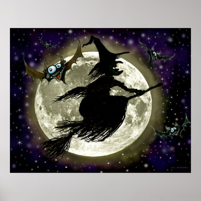 Affiche de sorcière et de Pleine lune (Devant)