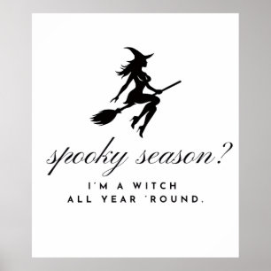 affiche de sorcière halloween & saison effrayan