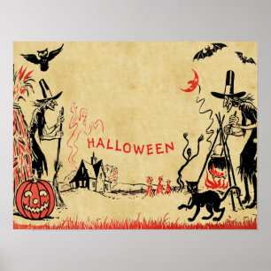 Affiche de sorcières de Halloween