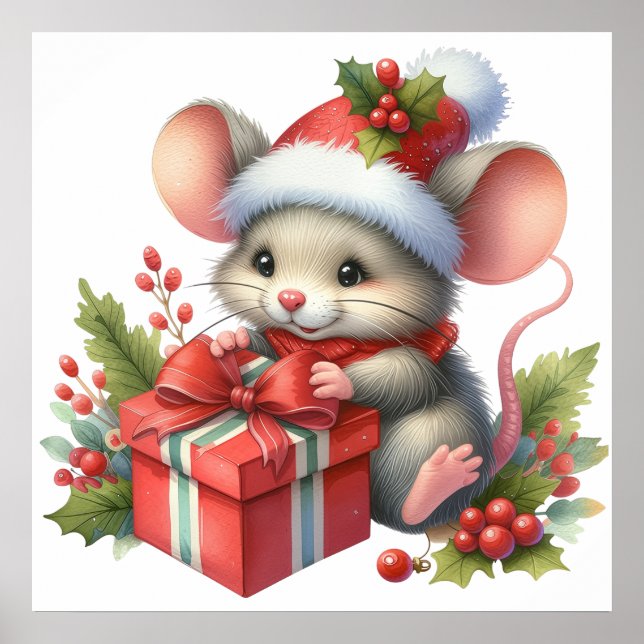 Affiche de souris de Noël (Devant)