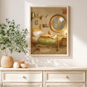 Affiche de souris fantaisiste pour enfants de livr