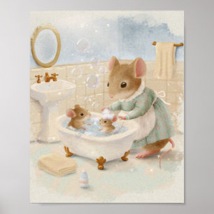 Affiche de souris fantaisistes pour enfants de con