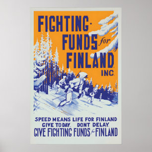 Affiche de soutien à la Finlande Propagande améric
