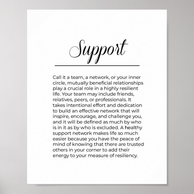 Affiche de soutien minimaliste inspirante (Devant)