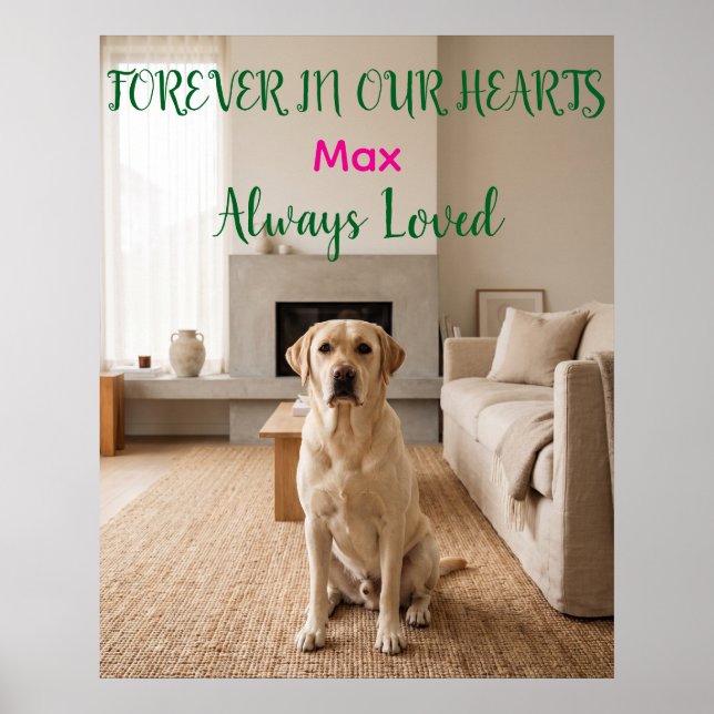 Affiche de souvenir de chien personnalisée (Devant)