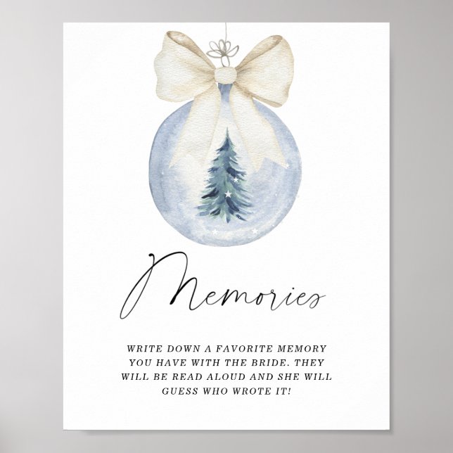 Affiche de souvenirs d'hiver de Noël avec la marié (Devant)