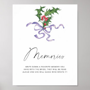 Affiche de souvenirs d'hiver de Noël avec la marié