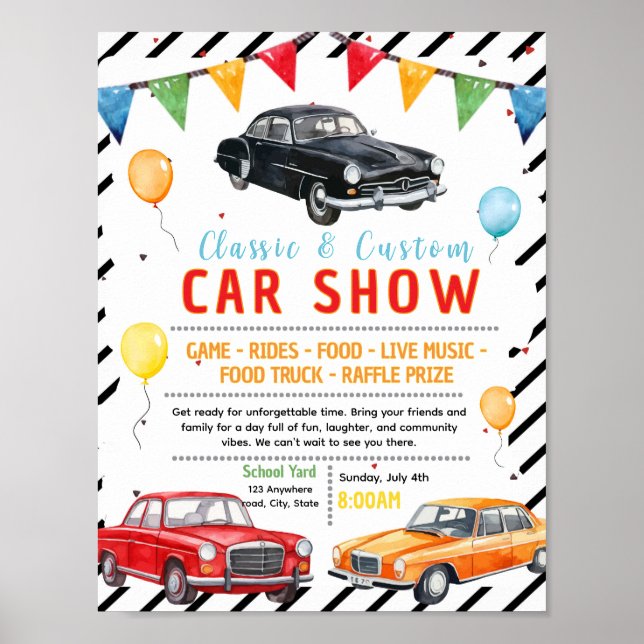 Affiche de spectacle automobile modifiable (Devant)