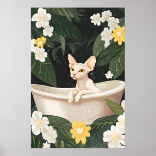 Affiche de Sphynx dans la baignoire, Affiche de ch