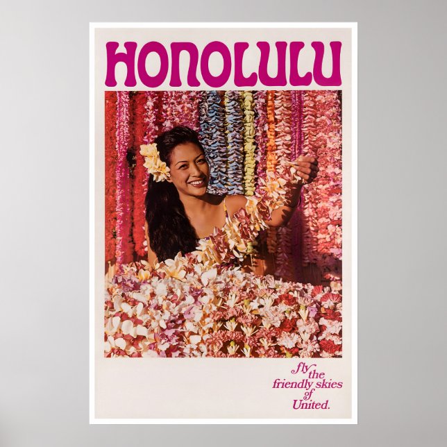 Affiche de sport de voyage à Hawaii Honolulu impre (Devant)