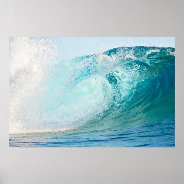 Affiche de spot de surf de grosses vagues (Devant)