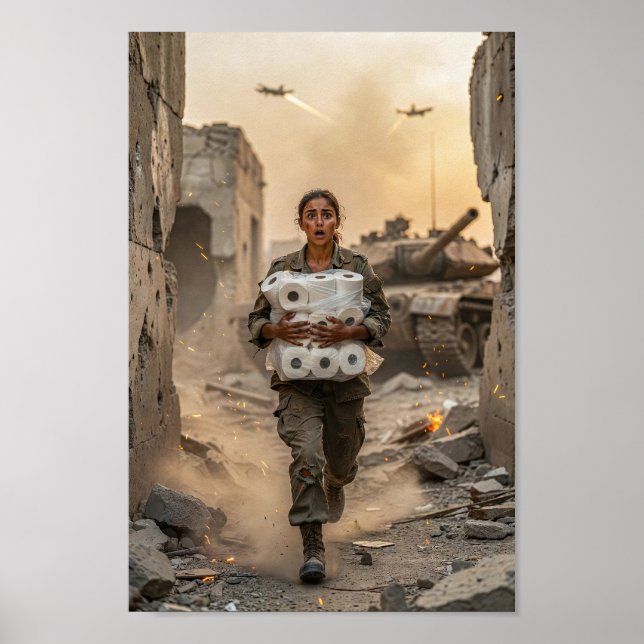 Affiche de sprint de survie absurde à travers le c (Devant)
