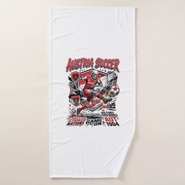 Affiche de squelette de football d'Autriche Style (Serviette de bain)