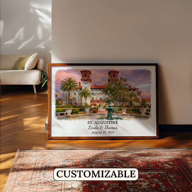 Affiche de St. Augustine Floride, Aquarelle, Sur m (Créateur téléchargé)
