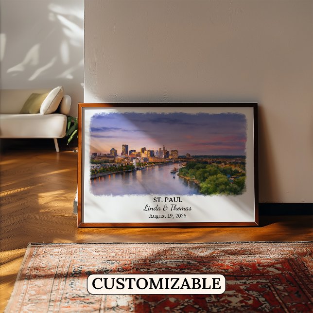 Affiche de St. Paul Minnesota, Aquarelle, Sur mesu (Créateur téléchargé)