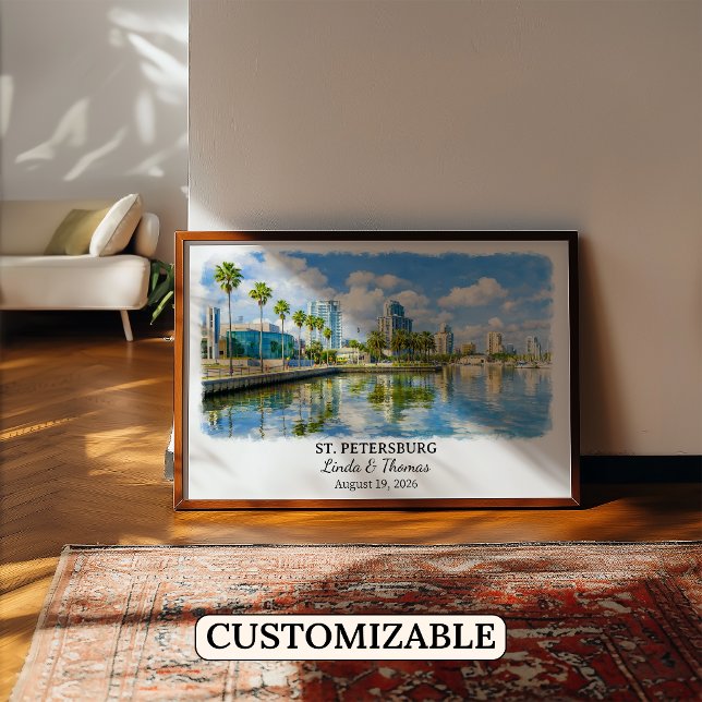Affiche de St. Petersburg Floride, Aquarelle, Sur  (Créateur téléchargé)