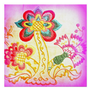 affiche de style hippie rose groovy palmier parfai