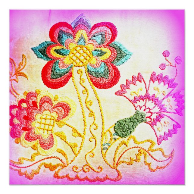 affiche de style hippie rose groovy palmier parfai (Devant)