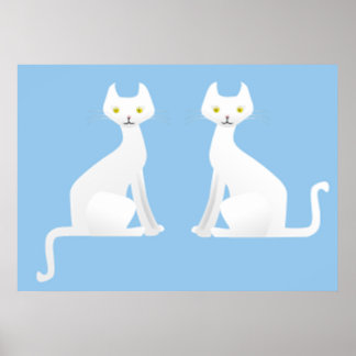 affiche de style rétro de chats les années 50 DE 1