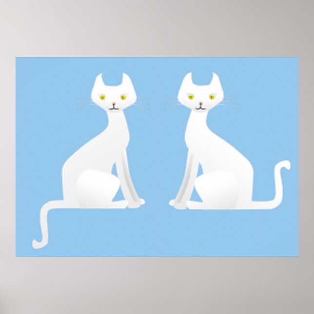 affiche de style rétro de chats les années 50 DE 1 (Devant)