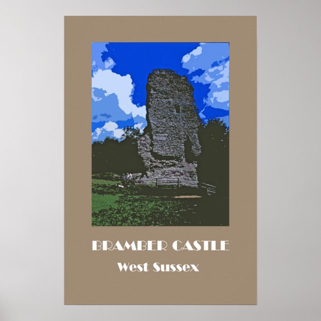 Affiche de style rétro du château de Bramber des a (Devant)