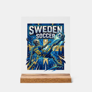 Affiche de style squelette de foot suédois Nations