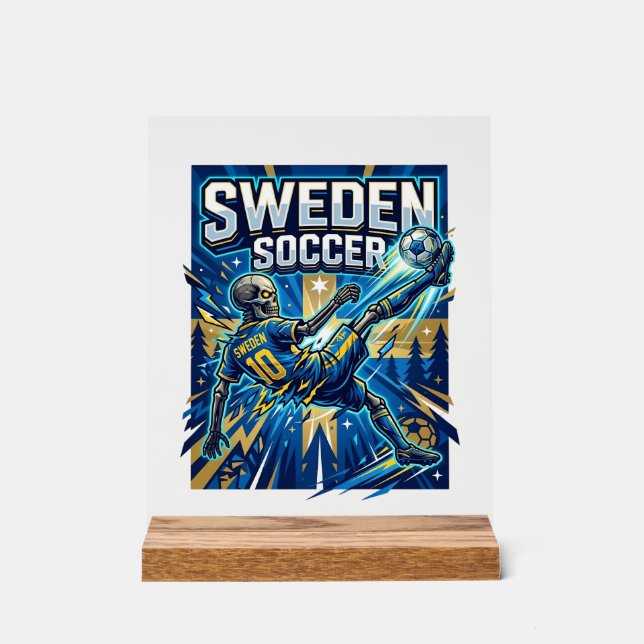 Affiche de style squelette de foot suédois Nations (Recto)