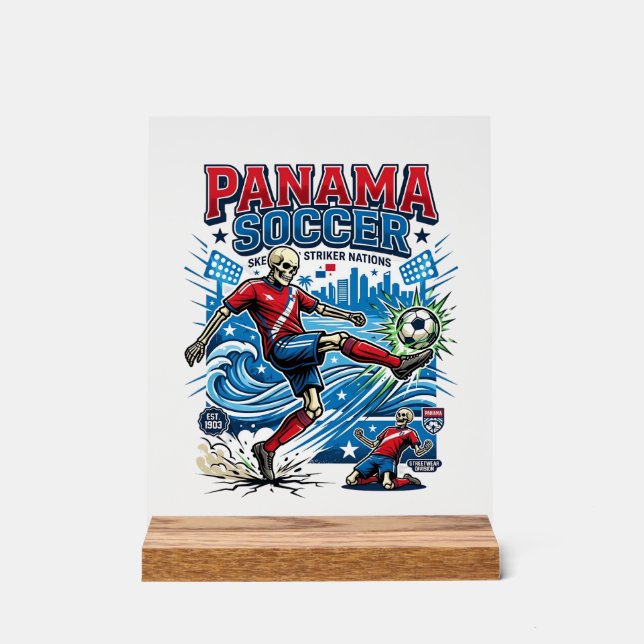 Affiche de style squelette de football de Panama N (Recto)