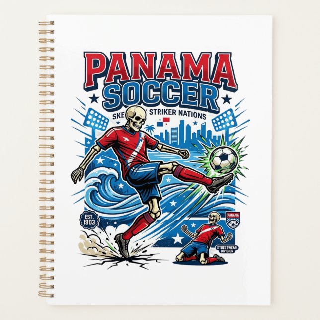Affiche de style squelette de football de Panama N (Devant)