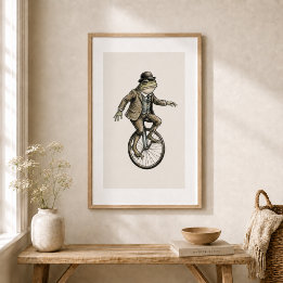 Affiche de style vintage avec une grenouille fanta