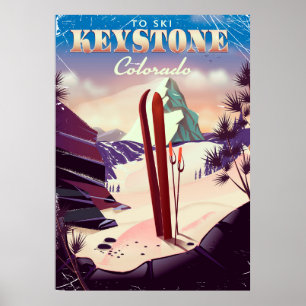 Affiche de style vintage Keystone, Colorado Ski.